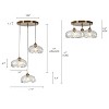 LNC Ranunculus Gold Modern Luxury Glass Chandelier/Island Light,17.7in/22in/44.5in - 3 of 4