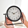 Aoibox Vintage Black Table Clock on Stand, Decorative Desk and Shelf Clock, Silent Non-Ticking for Living Room, Office, Bedroom - 3 of 4