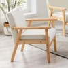 NicBex Linen Accent Chair,Upholstered Living Room Chairs with High Backrest and Solid Wood Arms,Cozy Armchair,Accent Chairs for Living Room - 2 of 4