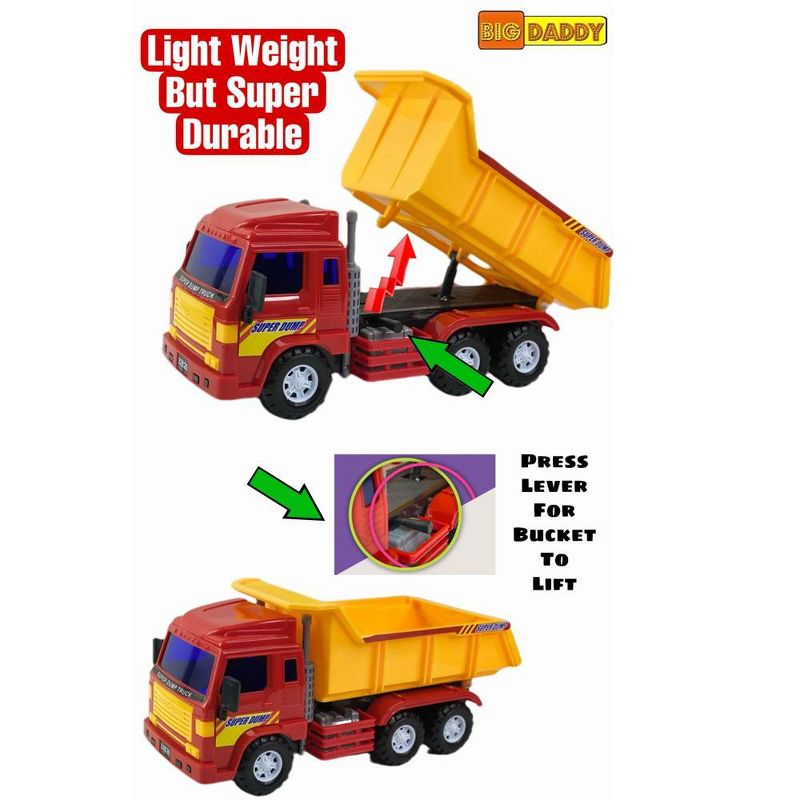 Big-Daddy Meduim Duty Friction Powered Construction Dump Truck with Dump Lever, 4 of 8