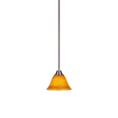 Toltec Lighting Paramount 1 - Light Pendant in  Brushed Nickel with 7" Firré Saturn Shade