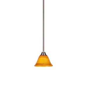 Toltec Lighting Paramount 1 - Light Pendant in  Brushed Nickel with 7" Firré Saturn Shade - 1 of 1