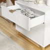 Garvee Sleek Black 3-Drawer Dresser with Gold Accents – Modern Storage Chest with Metal Legs for Bedroom, Living Room, and Hallway - 3 of 4