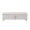 47"W Upholstered Storage Ottoman, Bench, Footrest with Metal Legs, Beige/Black-ModernLuxe - 4 of 4