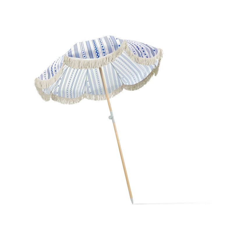 MINNIDIP 7&#39; x 6.5&#39; Beach Umbrella - Nautical Stripes, 1 of 4