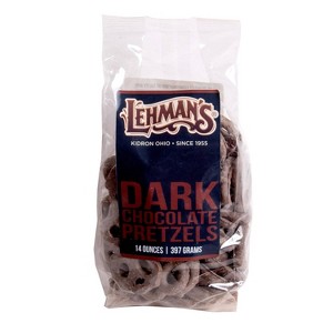Lehman's Chocolate Covered Mini Pretzels, Chocolate Coated Pretzels, Sweet and Salty Snack, 14 oz Resealable Bag - 1 of 4