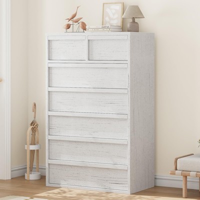 7 Drawer Dresser for Bedroom, Modern 7 Chest of Drawers with Large Drawers Storage, Wooden Dresser Organizer for Living Room, Nursery, Entryway