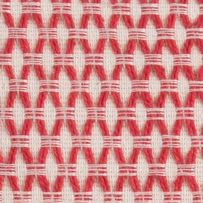 Large Red and Ivory Cotton Square Decorative Pillow
