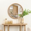 LuxenHome Bamboo Frame Round Accent and Vanity Wall Mirror Brown - 4 of 4