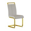 LOVMOR Modern Dining Chairs Set, PU Faux Leather High Back Upholstered Chair, with C-Shaped Tube Plating Silver Metal Legs, for Dining Room - 3 of 4