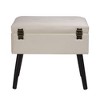 Velvet Upholstered Storage Stool with Black Legs - Glitzhome - 4 of 4