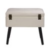 Velvet Upholstered Storage Stool with Black Legs - Glitzhome - image 4 of 4