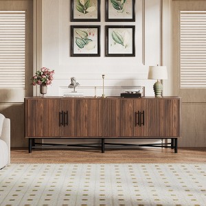 JUJABU 4-Door TV Cabinet with Adjustable Shelves and 2 Storage Spaces for Living Room - 1 of 4