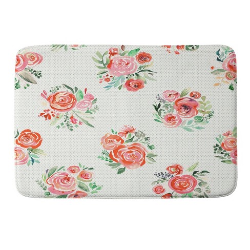 Deny Designs Ninola Design Orange Sweet Roses Bouquet Memory Foam Bath Rug: Microfiber, Machine Washable, 1'9"x2'10" - image 1 of 4