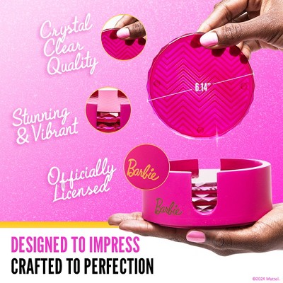 Barbie Pink Diamond Pattern Glass Coasters Set of 4