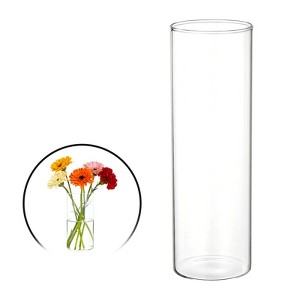 Unique Bargains Glass Bouquet Floating Candle Decorative Cylinder Vase Clear - 1 of 4