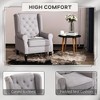 Okak Accent Chair Button-Tufted Living Room Chair with Upholstered Rounded Cushion High Wingback Armchair with Wood Legs for Lounge Bedroom - 3 of 4