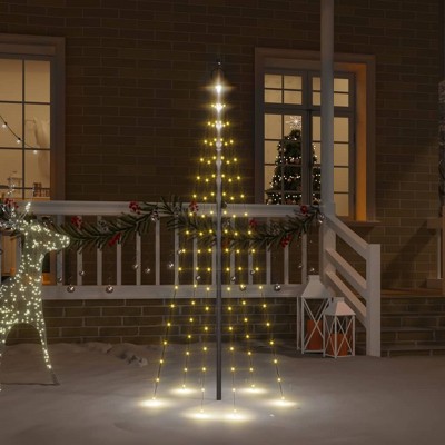 vidaXL Christmas Tree on Flagpole Warm White 108 LEDs 6 ft