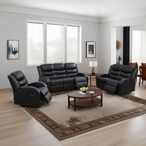 AndMakers 3-Piece Faux Leather Living Room Set - 1 of 4