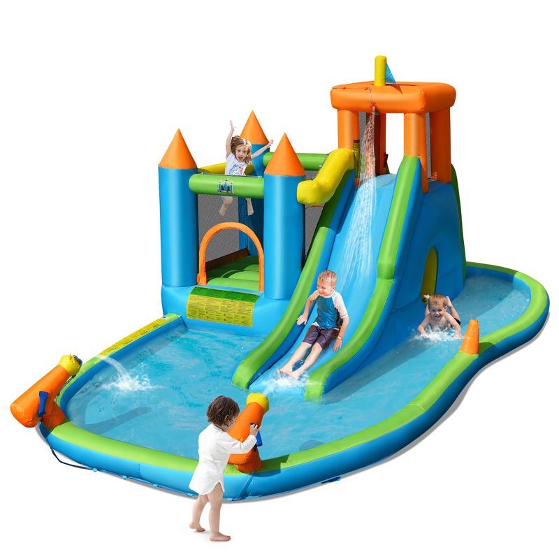 Bountech Inflatable Water Slide Kids Bounce House Splash Pool without Blower, 1 of 11