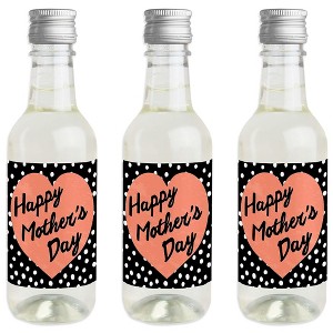 Big Dot of Happiness Best Mom Ever - Mini Wine and Champagne Bottle Label Stickers - Mother's Day Favor Gift for Women and Men - Set of 16 - 1 of 4