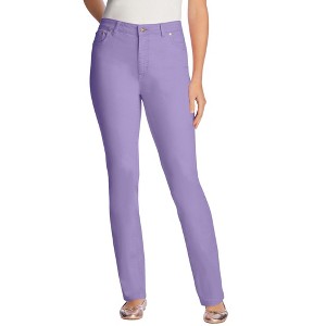 Woman Within Plus Size Straight-Leg Stretch Denim Jean - 1 of 4