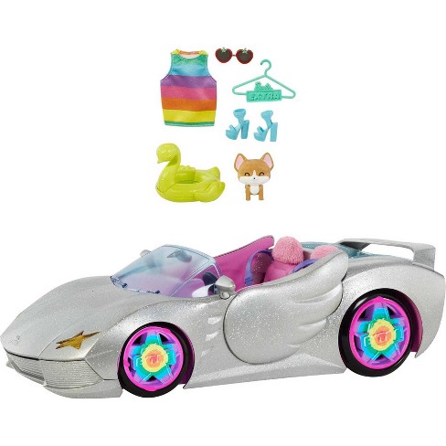 Barbie Doll & Pink Glitter Car Mattel Barbie Convertible Car and Doll Playset 