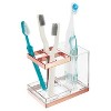 LunaLulinlk Toothbrush, Toothpaste Storage Organizer Holder -Clear/Rose Gold Plastic - 2 of 4