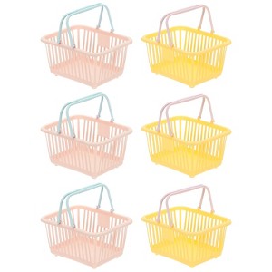 Unique Bargains Plastic Grocery Shopping Toy Organizing Mini Decorative Baskets 6.3" x 3.5" x 5.1" 6 Pcs - 1 of 4