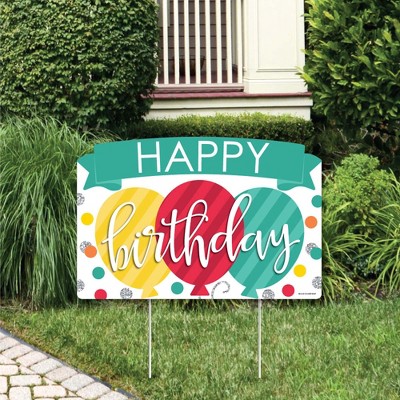Big Dot of Happiness Colorful Happy Birthday - Birthday Party Yard Sign Lawn Decorations - Happy Birthday Party Yardy Sign
