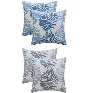 REGALWOVEN 4 Pcs Palm Leaf Pattern Decorative Throw Pillow Covers for Farmhouse Home Sofa Couch Bed - 1 of 4