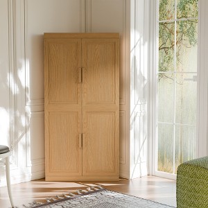 Spassway Natural Wood 2-Piece Tall Wood Storage Cabinet Pantry Cabinet with 4 Adjustable Shelves 4 Doors Freestanding Organizer for Living Room - 1 of 4