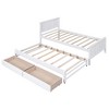 TIRAMISUBEST Twin Size Platform Bed with Trundle and 2 Storage Drawers, Wooden Daybed Sofa Bed Frame with Headboard and Slats Support - 4 of 4