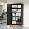 71 inches high metal storage locker with 4 adjustable shelves and 5 tiers, suitable for homes and offices.(black) - 4 of 4