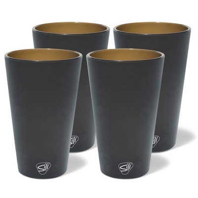 Silipint: Silicone Pint Glasses: 4 pk - Smoke