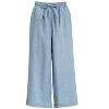 ECUPPER Womens Linen Cropped Pants Loose Casual Capri Cotton Wide Leg Plus Size Elastic Waist with Drawstring Trouses - 4 of 4