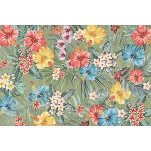 TROPOW Bedroom Rug Washable Area Rug Non Slip Low Pile Boho Floral Carpet for Bedroom - 1 of 1
