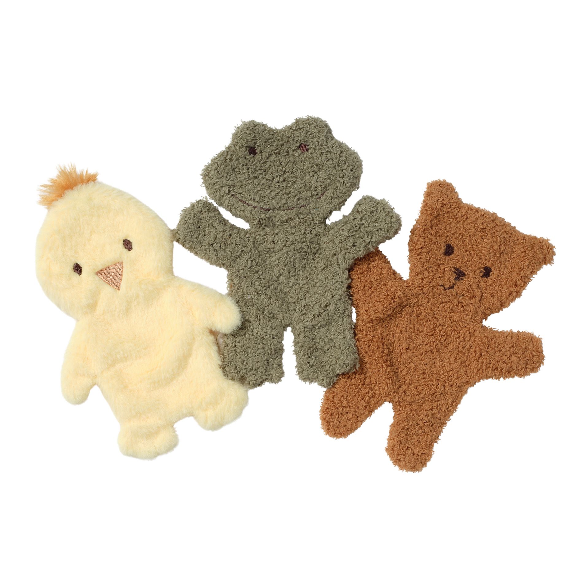 Lambs & Ivy Duck, Frog, and Bear Trio Lovey/Security Blanket Baby Gift Set