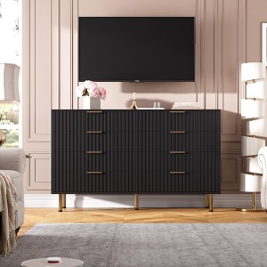 Fluted 8-Drawer Dresser for Bedroom – 54" Wide Modern Chest of Drawers with Deep Drawers - 1 of 4
