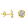 Haus of Brilliance Yellow Gold Plated Sterling Silver Diamond Rose stud Earrings - 2 of 4