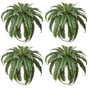 Potted Artificial Boston Fern Plants, Set of 4 Large 31" UV-Resistant Faux Ferns for Indoor Outdoor Porch Patio Greenery Decor - 1 of 4