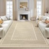 Indoor Modern Geometric Bordered Large Living Room Rugs, Washable Non Slip Throw Carpet for Bedroom, Soft Stain Resistant Floor Cover for Dining Room - 2 of 4