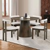 5 PCS Space-Saving Design Dining Set, Round MDF Table and 4 Boucle Chairs, Rubber Wood Frame Chairs with Polyester Cushion-Baofuwish - 3 of 4