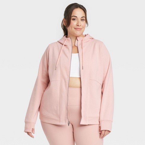 Women's Fleece Full Zip Hoodie - All In Motion™ Coral Pink 4X