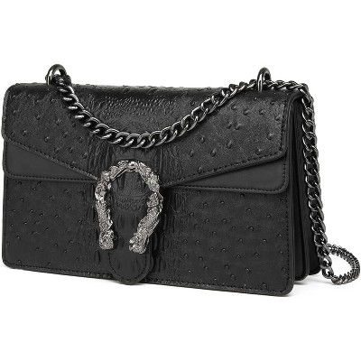 Crossbody Bags for Women - Snake Printed Clutch Purses Leather Chain Shoulder Bags Evening Handbags