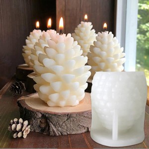 JDICTION Christmas Pinecone Silicone Mold 3D Candle Soap Resin Concrete Mold for DIY Crafts, Autumn Winter Table Home Decor, 1pc - 1 of 4