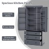 LunaLulinlk 77 inch Farmhouse Kitchen Pantry, Freestanding Tall Cupboard Storage Cabinet with Adjustable Shelves for Kitchen, Dining Room, Gray - 2 of 4