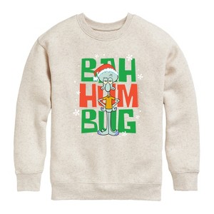 Boys' - SpongeBob SquarePants - Squidward Bah Humbug Graphic Long Sleeve Fleece Sweatshirt - 1 of 4