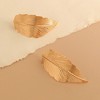 SOHI Women's Gold  Metallic Leaf Drop Earrings - 2 of 3