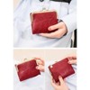 Clotth Women’s Vintage RFID Bifold Wallet - Compact Slim Design with Zipper Coin Pocket & Kiss Lock,PU Leather for Daily Use & Travel - 4 of 4